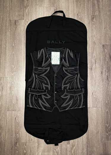 Bally Patterned Gilet Recycled Nylon Gilet In Blac