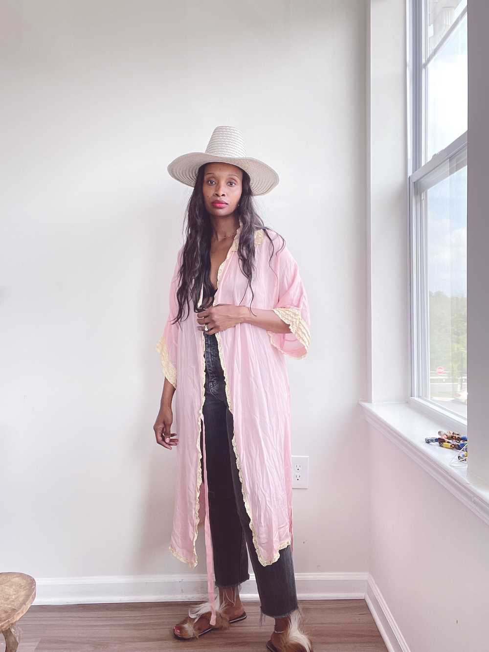 Silk Lace Duster Robe - image 1