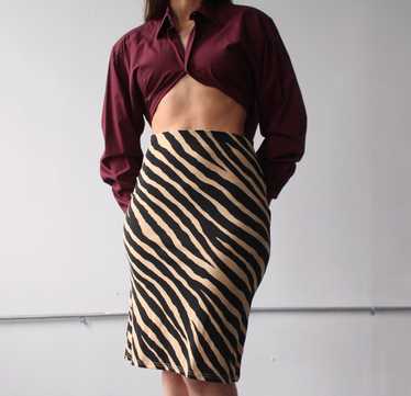 90s Slinky Tiger Print Skirt - W26 - image 1