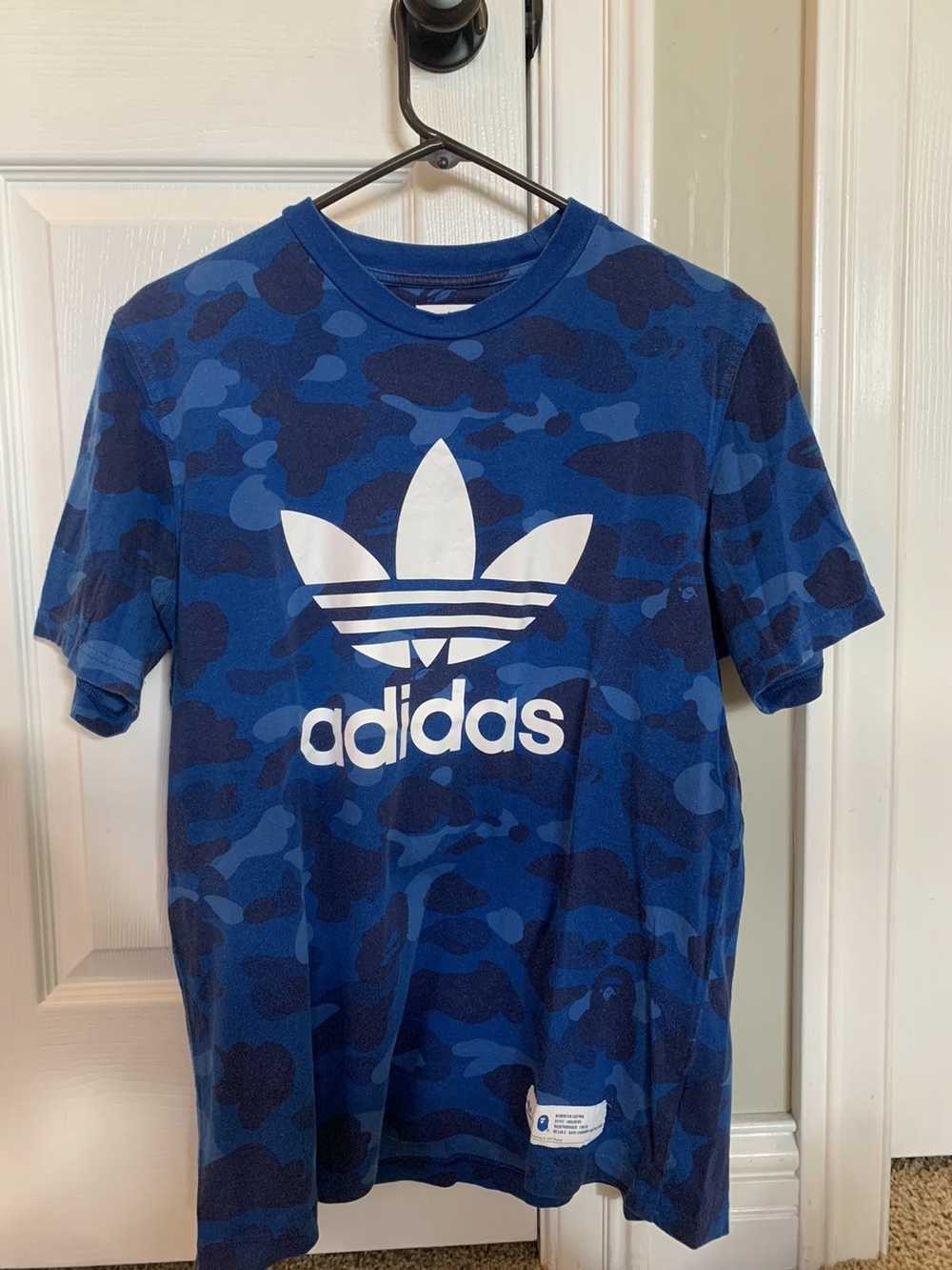 Adidas × Bape Bape x Adidas Blue T-Shirt - image 1