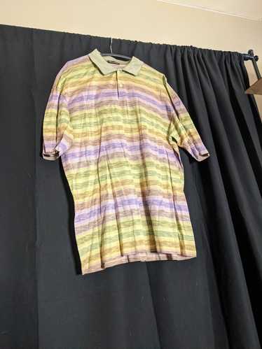 St. Croix CRAZY pastel dyed stripe polo shirt