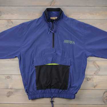 America × Perry Ellis America neon green embroide… - image 1