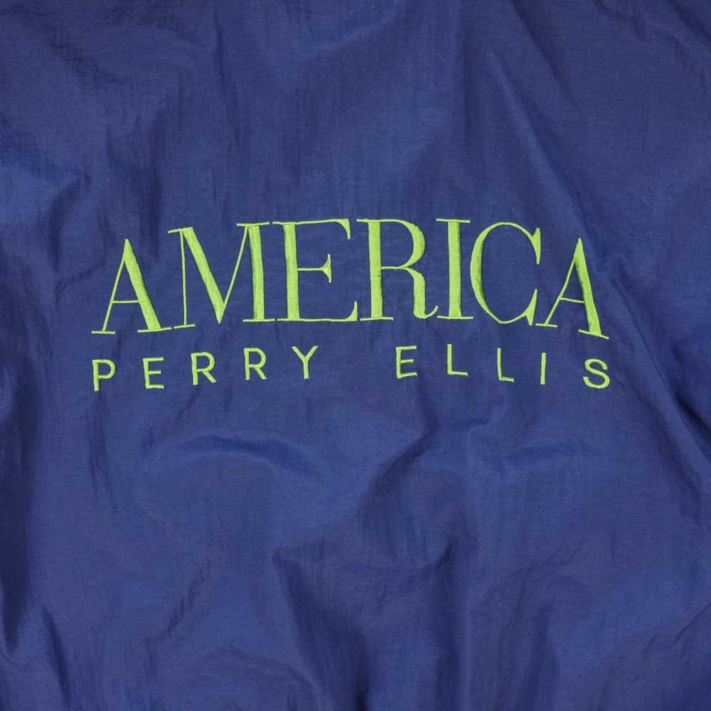 America × Perry Ellis America neon green embroide… - image 2