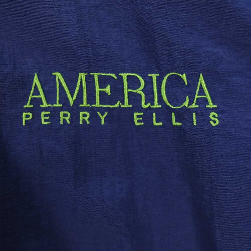 America × Perry Ellis America neon green embroide… - image 6