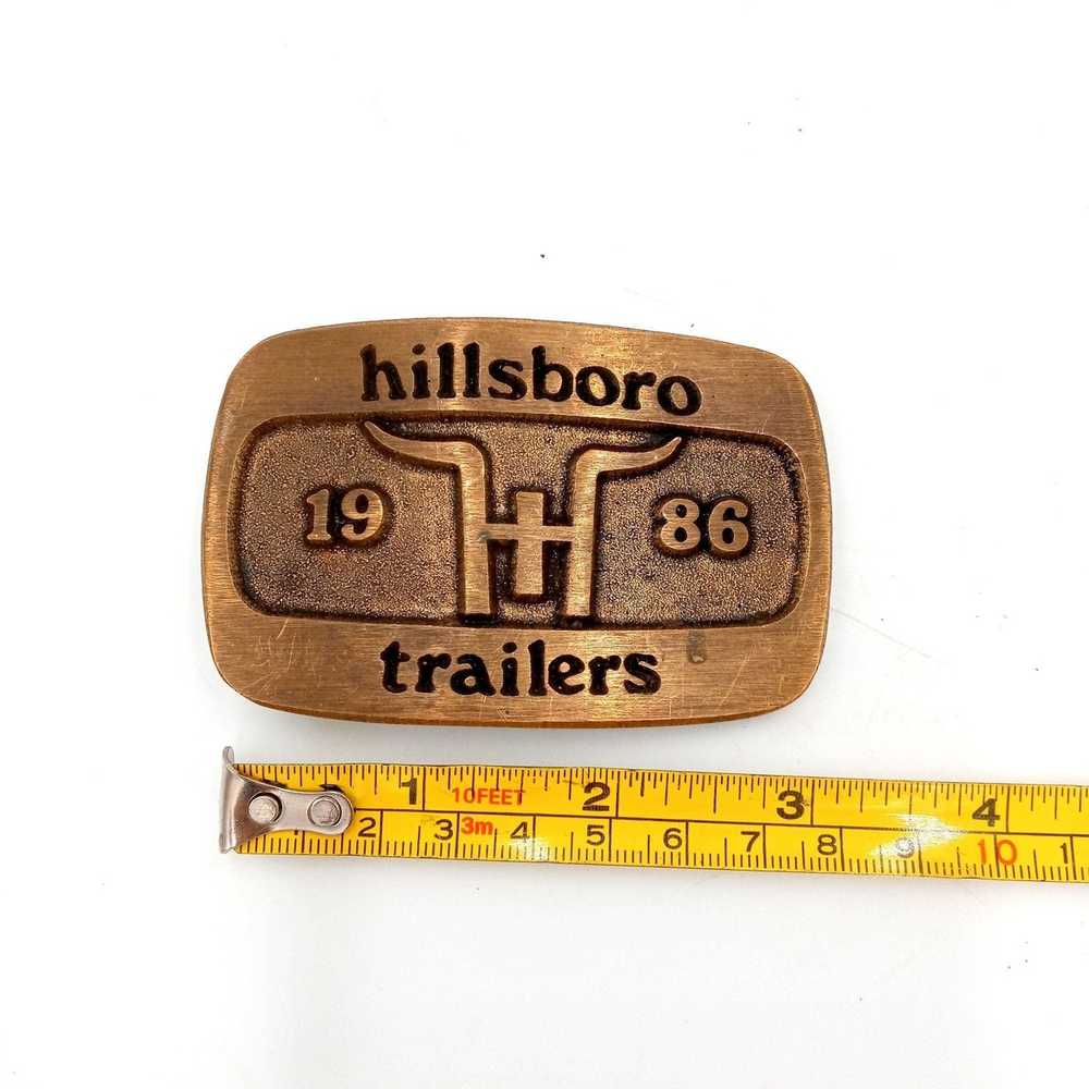 Vintage Hillsboro Trailers Belt Buckle Cattle Hau… - image 2