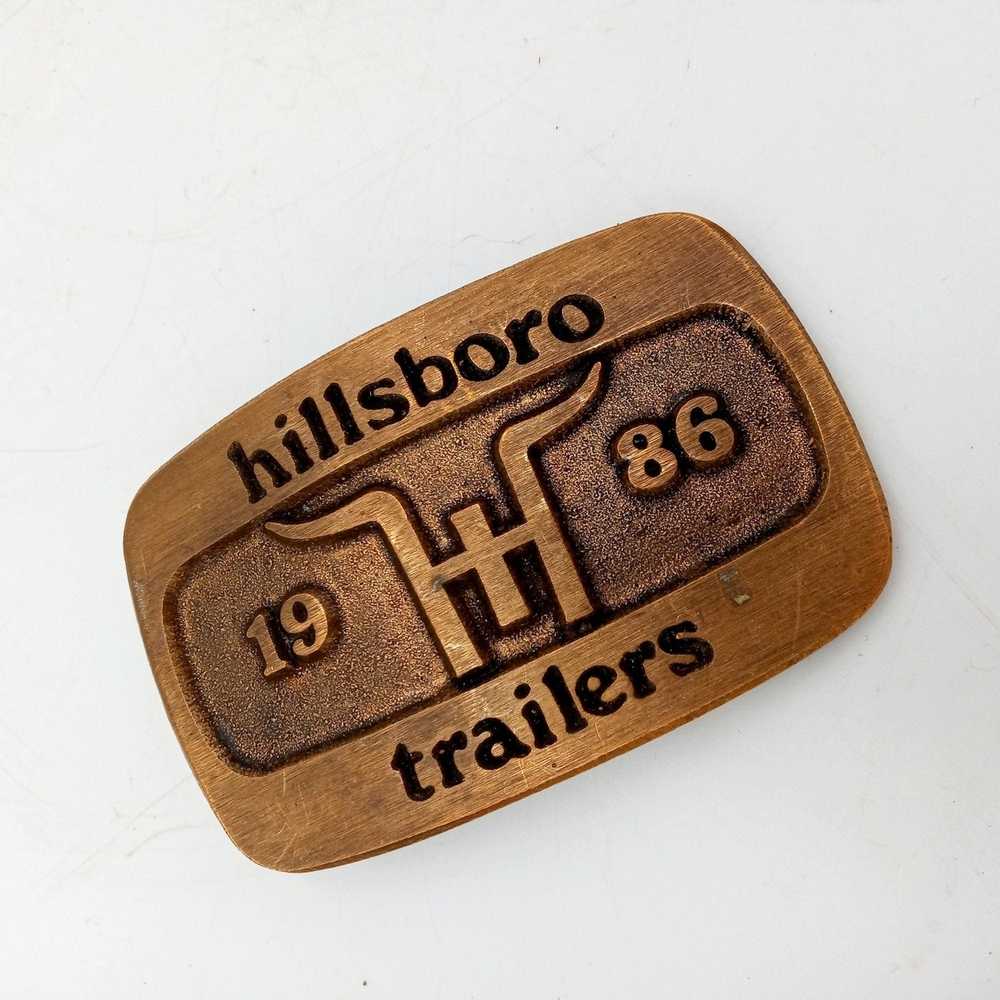 Vintage Hillsboro Trailers Belt Buckle Cattle Hau… - image 4