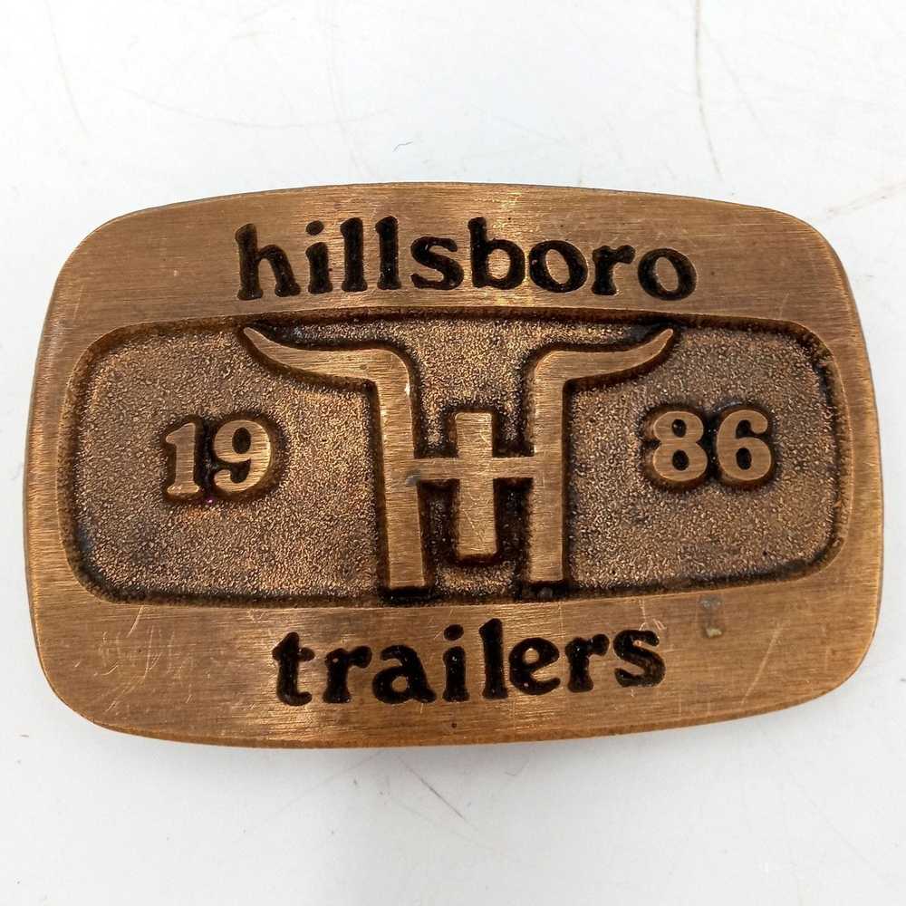 Vintage Hillsboro Trailers Belt Buckle Cattle Hau… - image 5