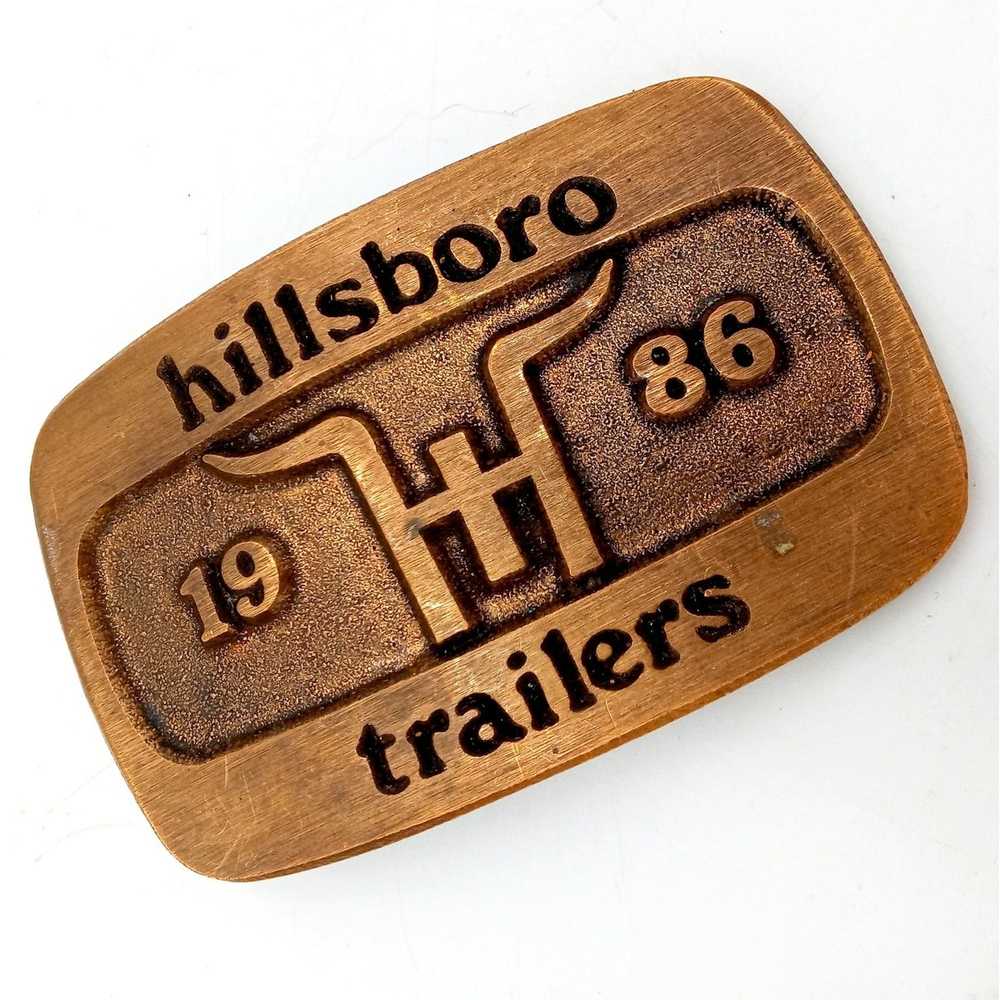 Vintage Hillsboro Trailers Belt Buckle Cattle Hau… - image 7