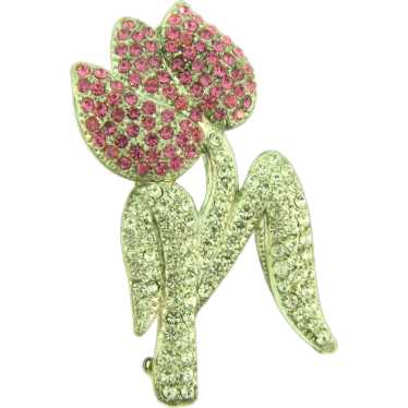Vintage tulip metal brooch - Gem