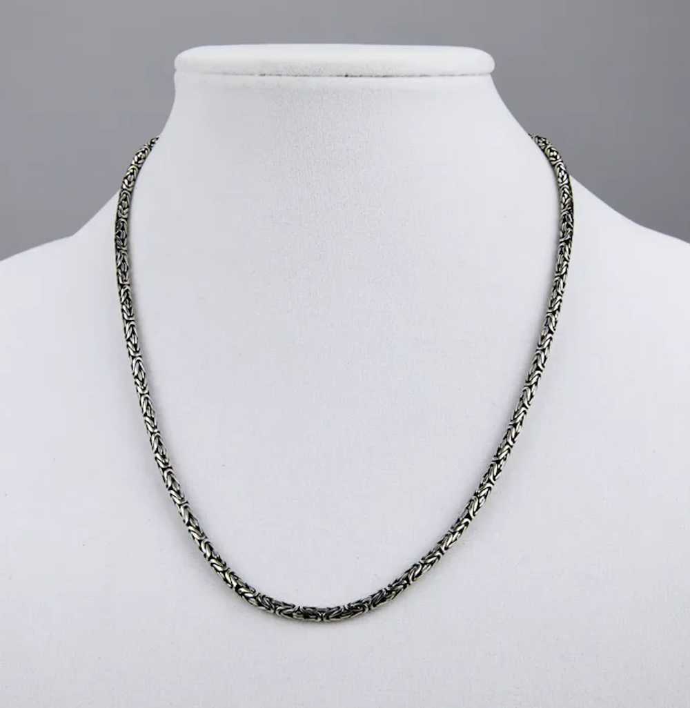 Byzantine Style Sterling Silver Neck Chain 20 Inc… - image 2