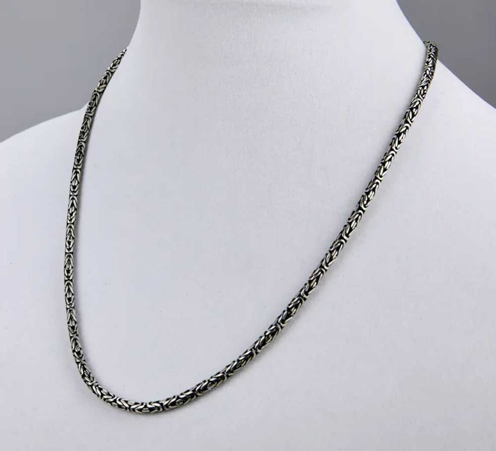 Byzantine Style Sterling Silver Neck Chain 20 Inc… - image 3