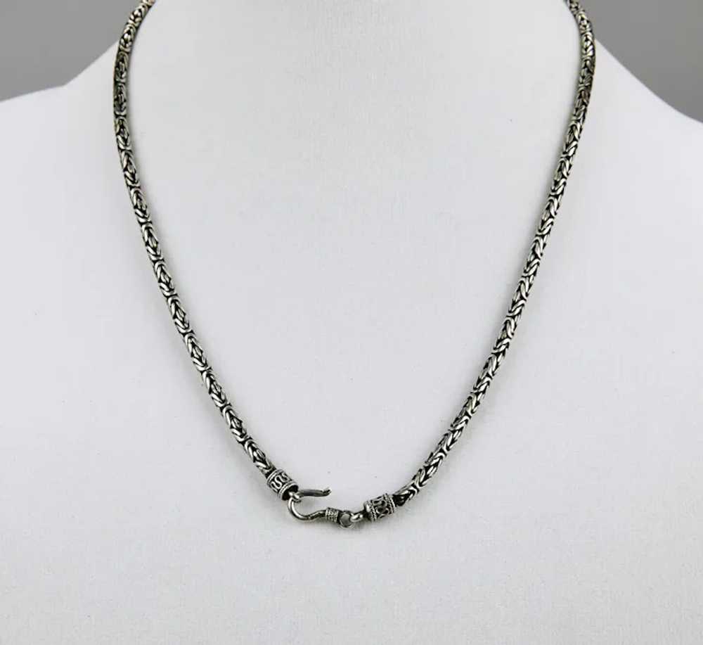 Byzantine Style Sterling Silver Neck Chain 20 Inc… - image 5