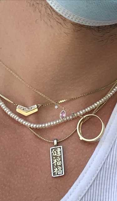 Jewelry 14k Pink Sapphire Diamond and 18k Emerald 