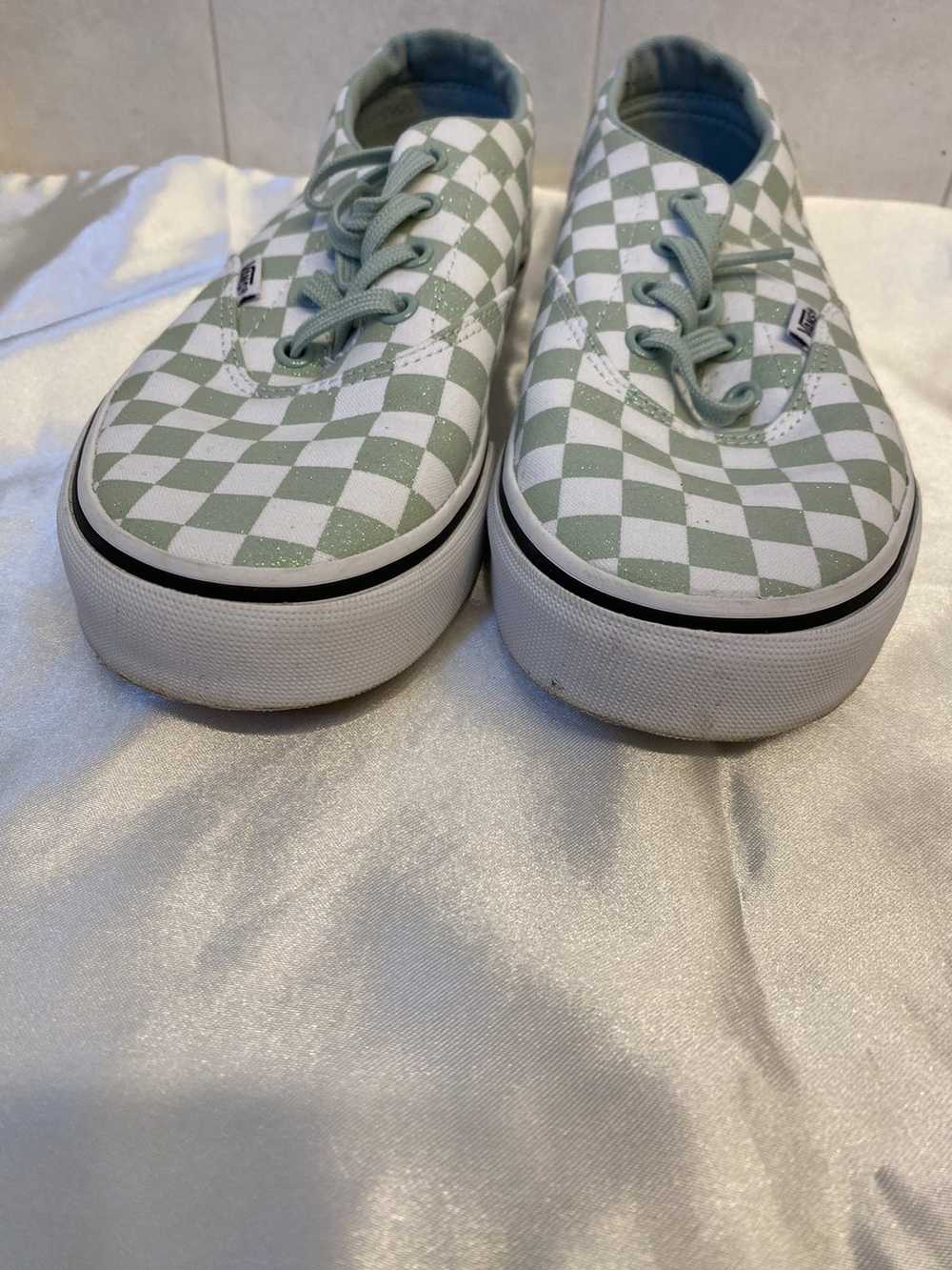 Vans Vans sage green & white checkered sneakers women… - Gem