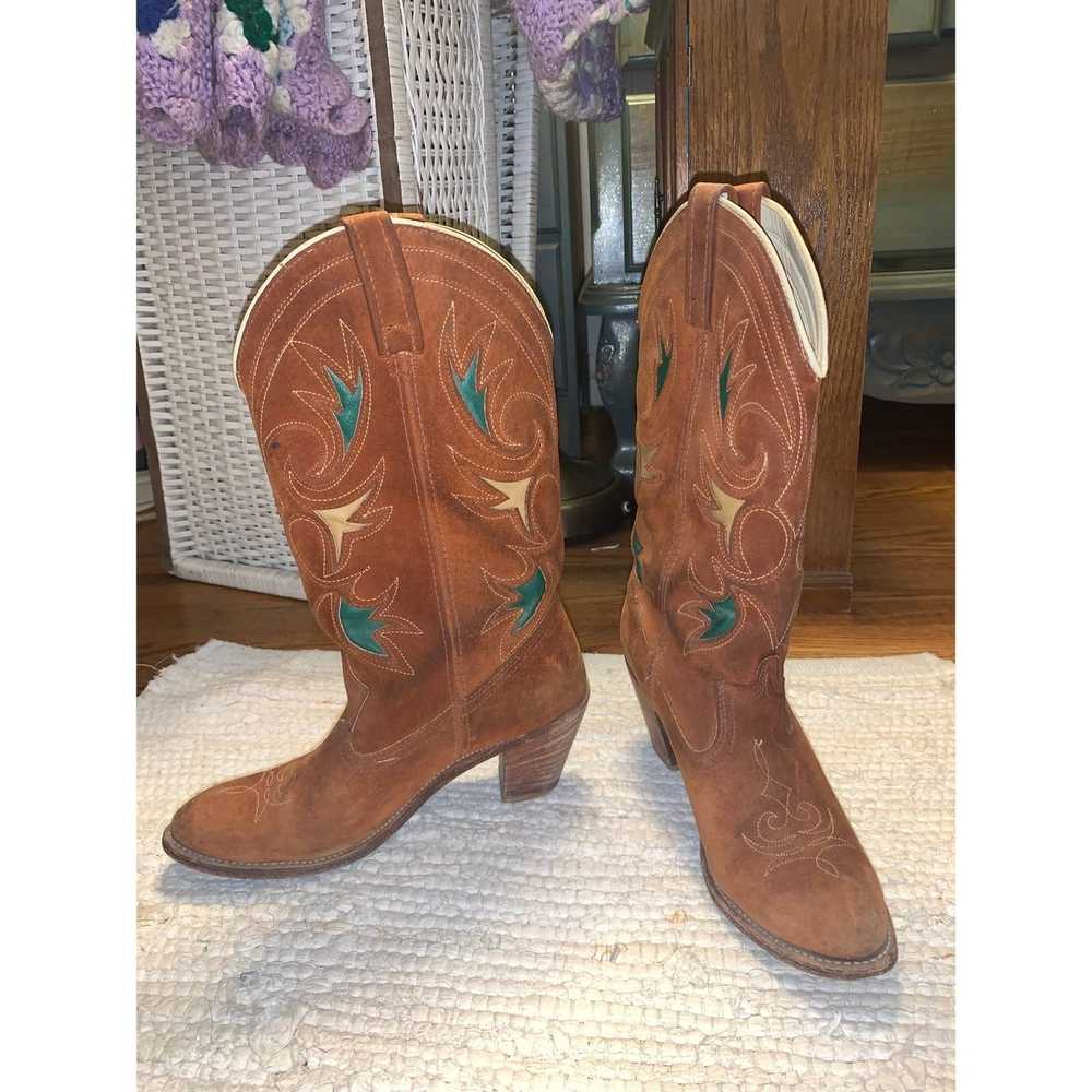 Acme Clothing VINTAGE 70's ACME SUEDE COWBOY BOOTS - image 1