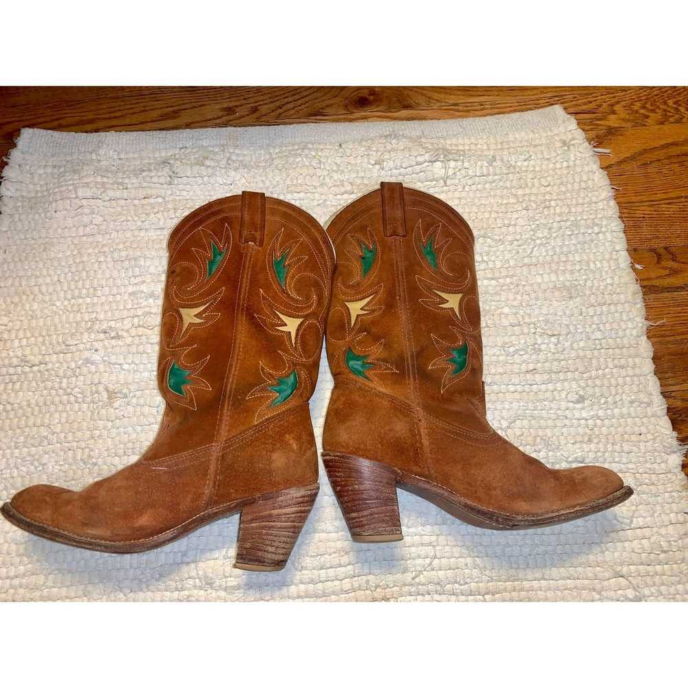 Acme Clothing VINTAGE 70's ACME SUEDE COWBOY BOOTS - image 2