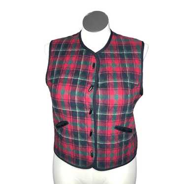 Orvis Orvis Quilted Vest Plaid Red Green Womens La