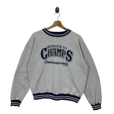 Vintage 90s CHAMPION PRODUCTS USA Grey Colour Big Log… - Gem | Sweatshirts