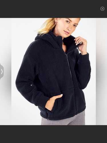 Fabletics, Jackets & Coats, Fabletics Brisa Burgundy Full Zip Hooded Teddy  Bear Jacket L