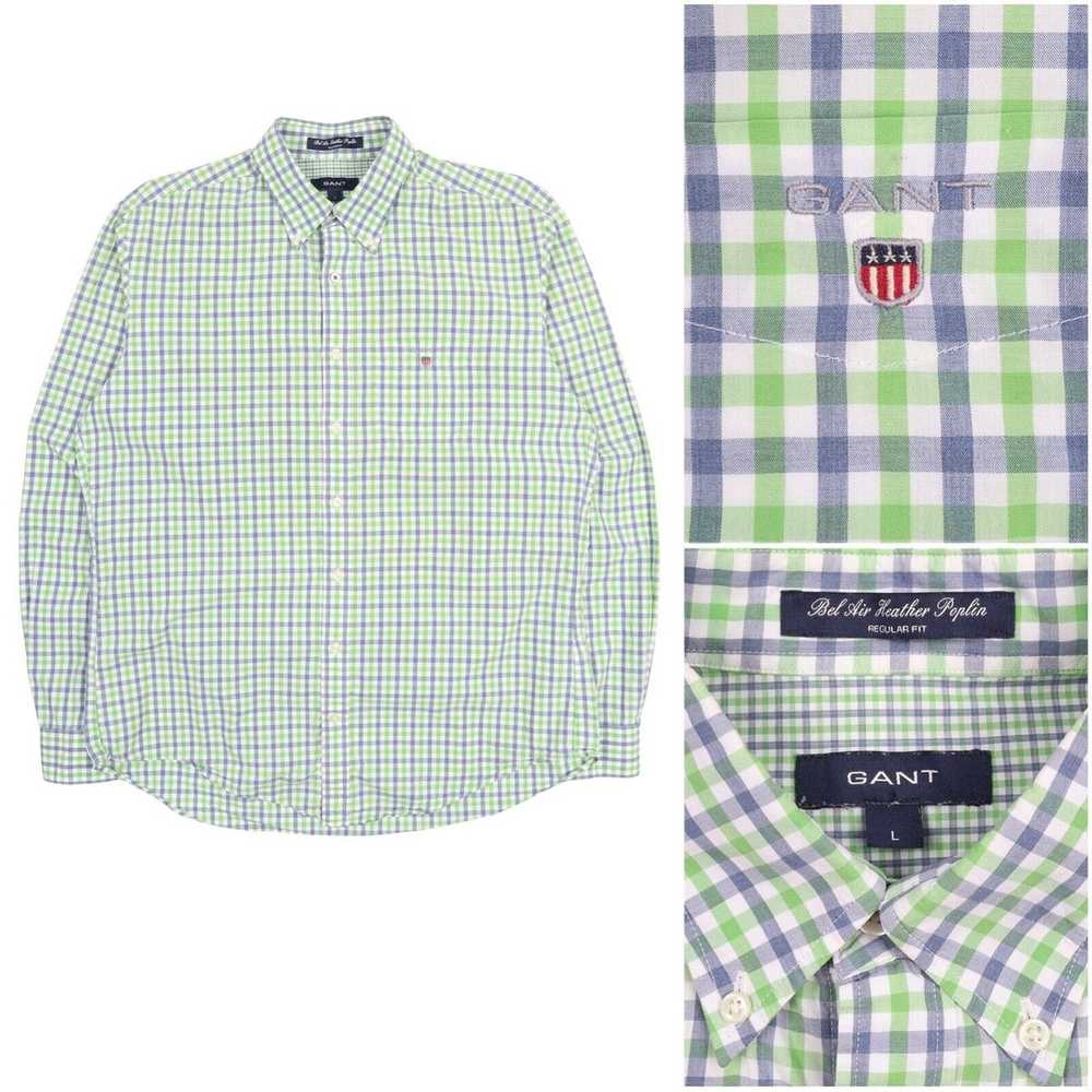 Gant Men's GANT Green Blue Gingham Check Bel Air … - image 9