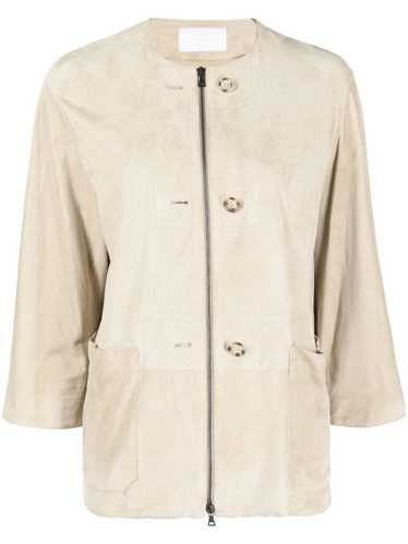 Prada Pre-Owned 2010 collarless leather jacket - … - image 1