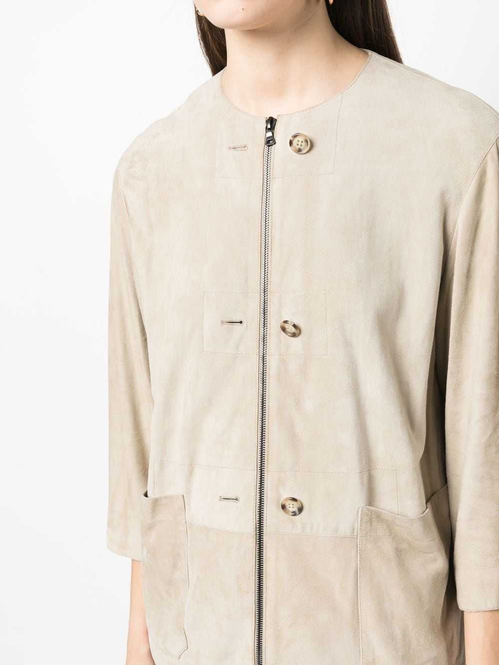 Prada Pre-Owned 2010 collarless leather jacket - … - image 5