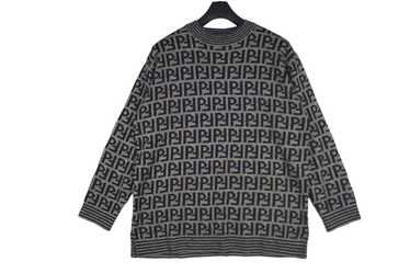 HOT Fendi Luxury Brand Brown Ugly Sweater Jumper V59