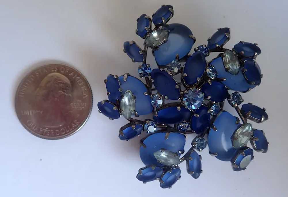 Vintage Bevy of Blue Beauties Rhinestone Pins Bro… - image 4