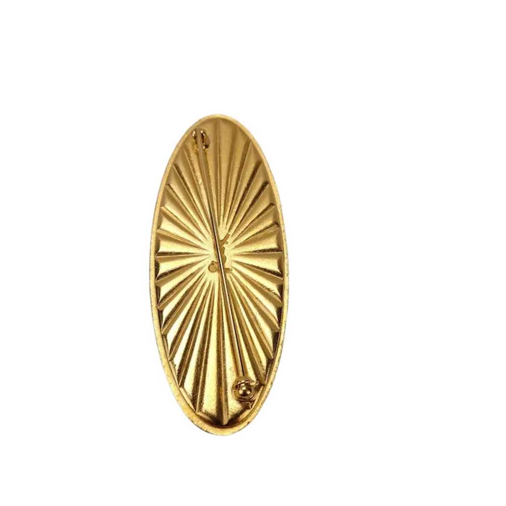 YSL Yves Saint Laurent Brooch Oval Poured Glass - image 5