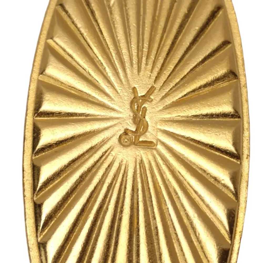 YSL Yves Saint Laurent Brooch Oval Poured Glass - image 7