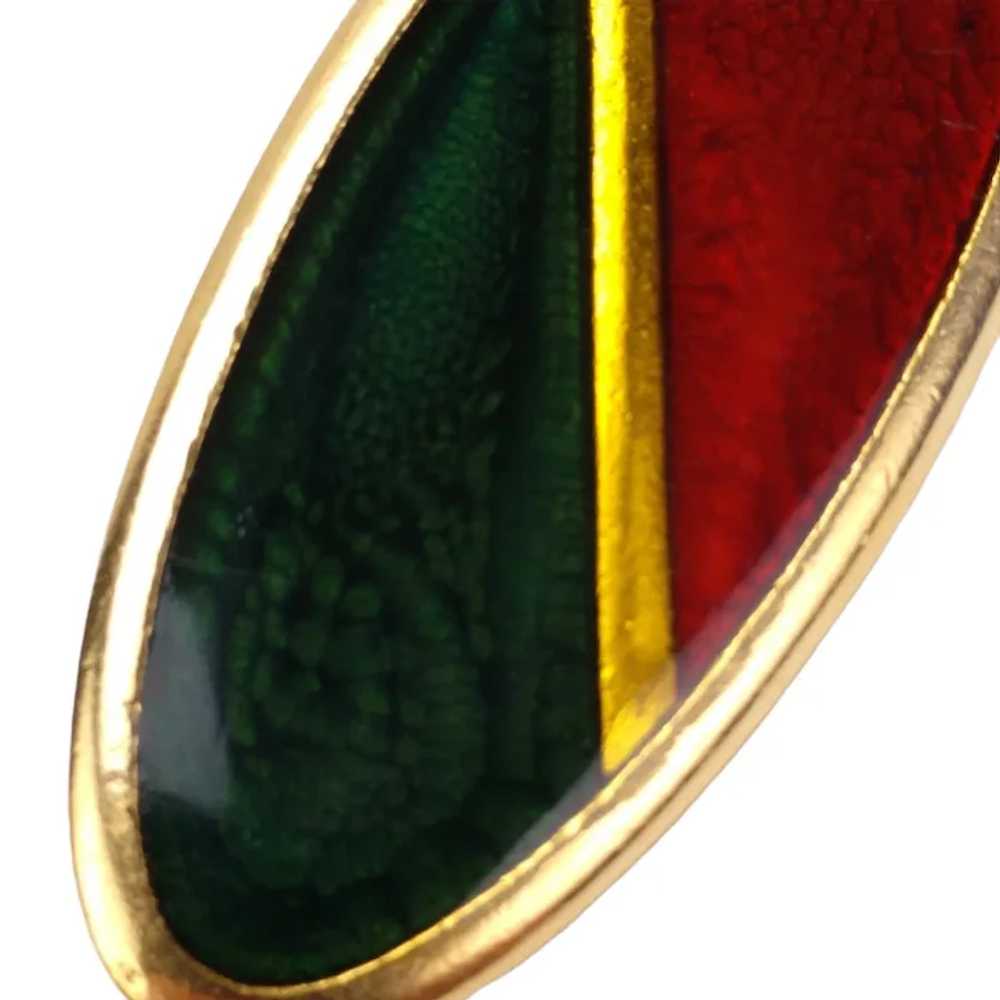 YSL Yves Saint Laurent Brooch Oval Poured Glass - image 9