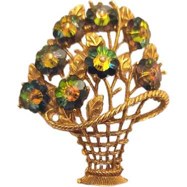 Margarita Stone Flower Basket Pin - Mother's Day G