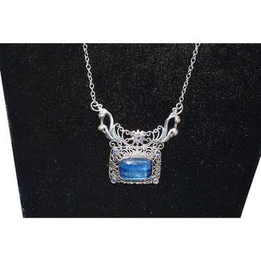 Sterling Silver Kyanite and Tanzanite Necklace