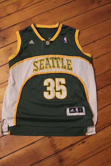 Seattle Supersonics 35 Kevin Durant jersey retro basketball shirt Nba  swingman vest yellow 2007-2008