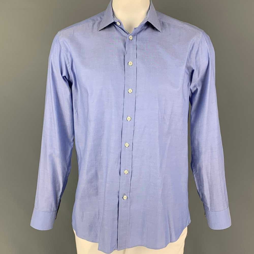 Etro Blue Cotton Button Down Long Sleeve Shirt - image 1