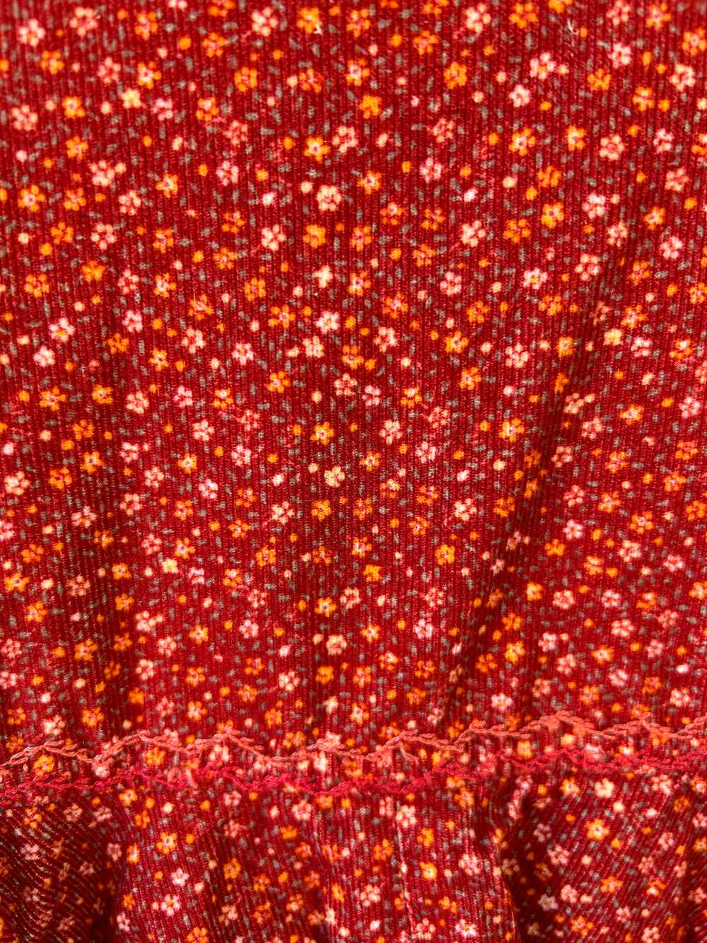 Doen Red Floral Corduroy Blouse - image 3