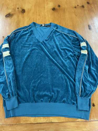 Vintage Vintage 1980s Velour Teal Sweatshirt