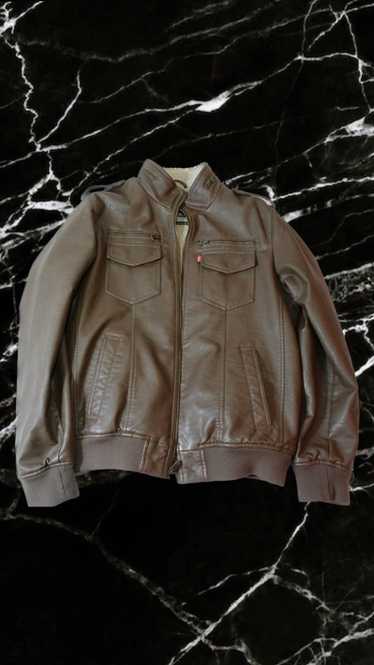 Levi's Levi’s Brown Faux Leather Bomber Jacket (Sh