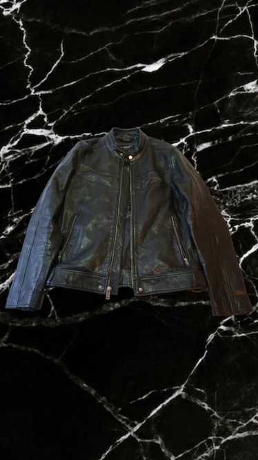 Black Rivet × Wilsons Leather Black leather moto … - image 1