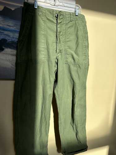 Japanese Brand Vintage Double knee military green… - image 1