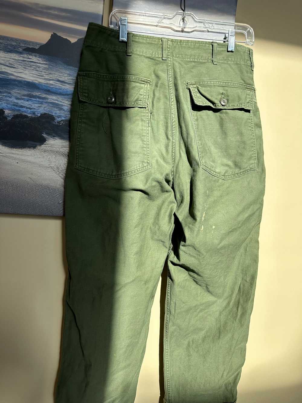 Japanese Brand Vintage Double knee military green… - image 2
