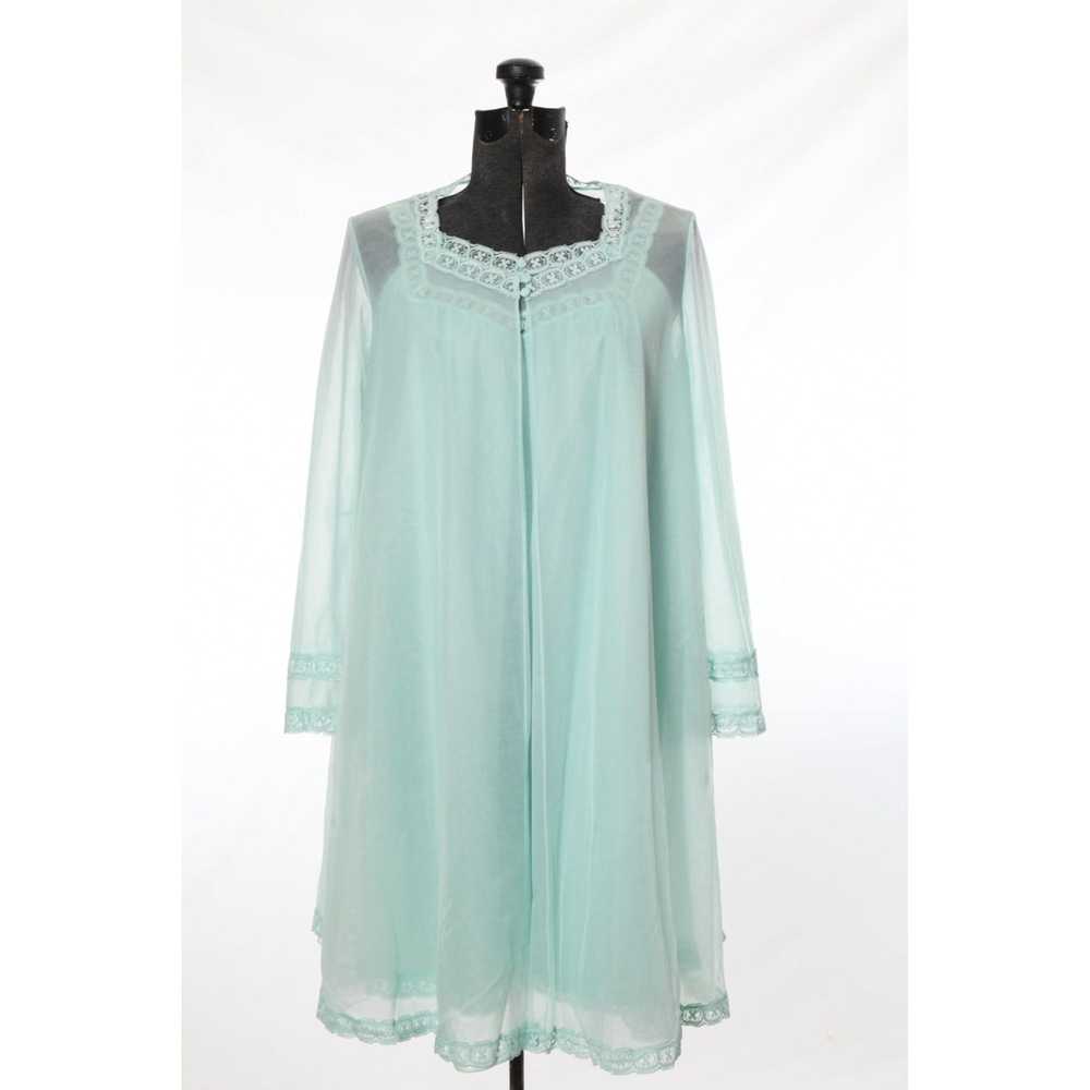 Vintage Vintage 1960s Green Babydoll Nightgown Pe… - image 3
