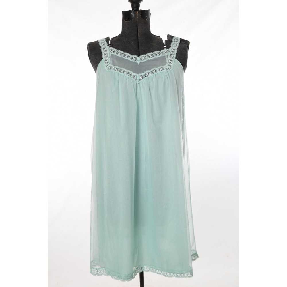 Vintage Vintage 1960s Green Babydoll Nightgown Pe… - image 4