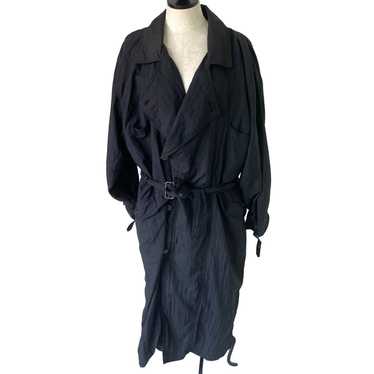 Person's Persons Mens Trench Coat Black Size Large