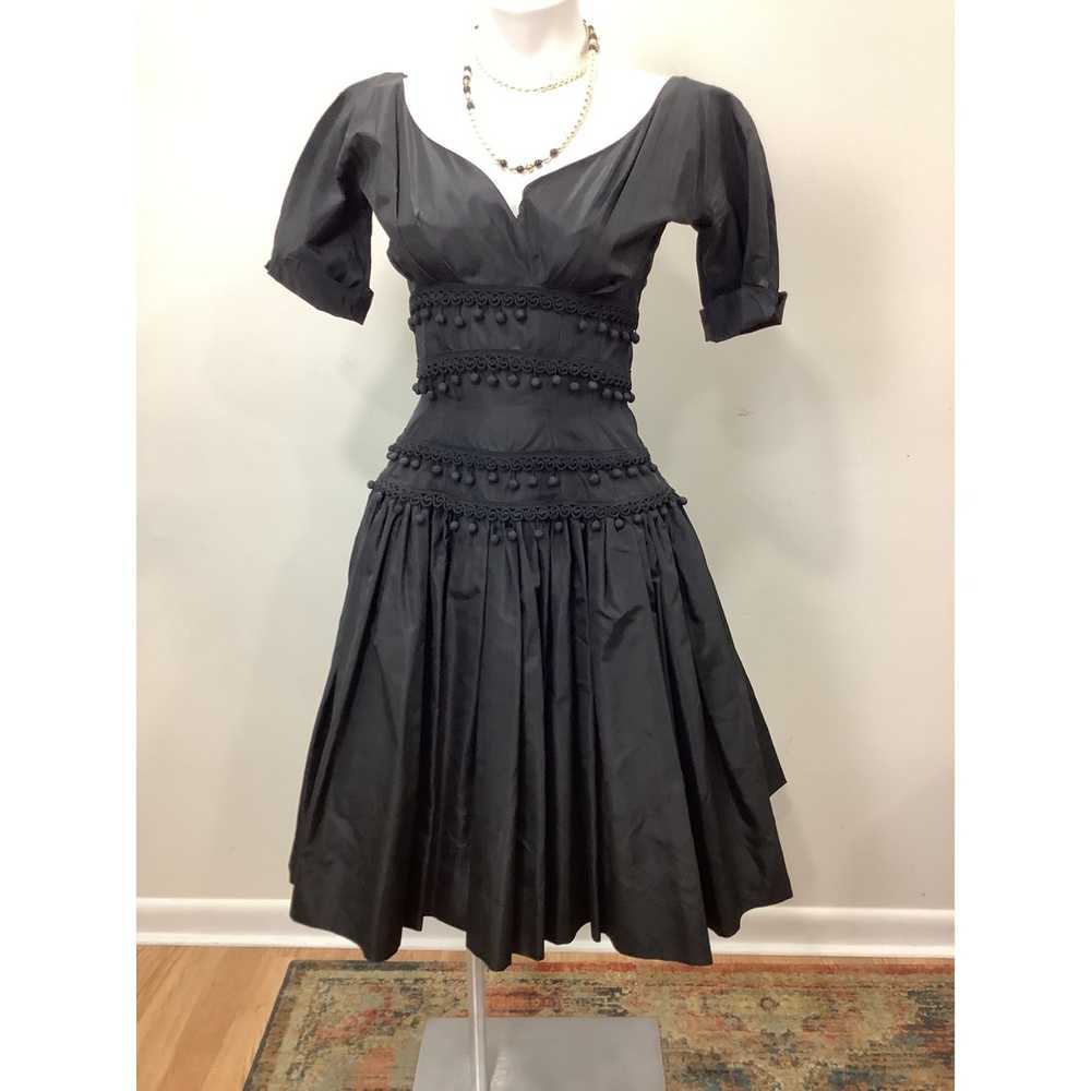 Vintage 1950s Suzy Perette Black Gown Cocktail Dr… - image 12