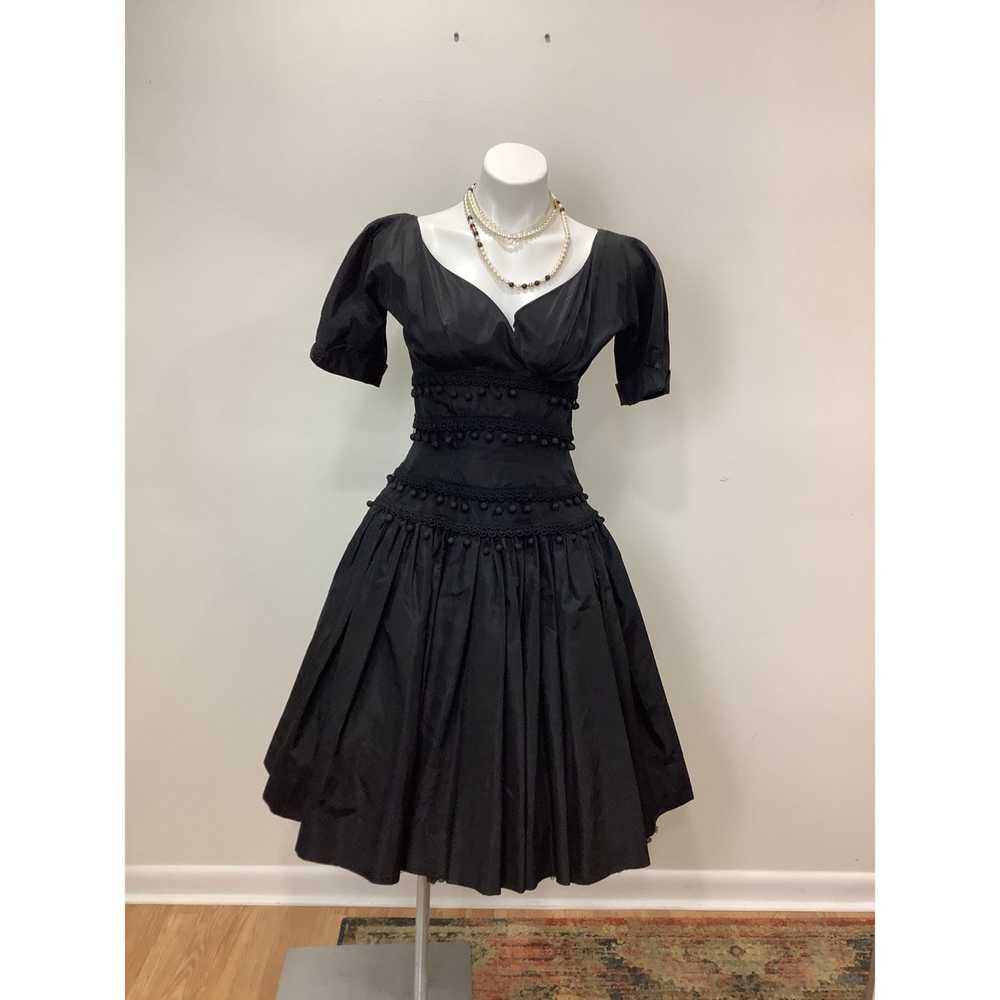 Vintage 1950s Suzy Perette Black Gown Cocktail Dr… - image 1