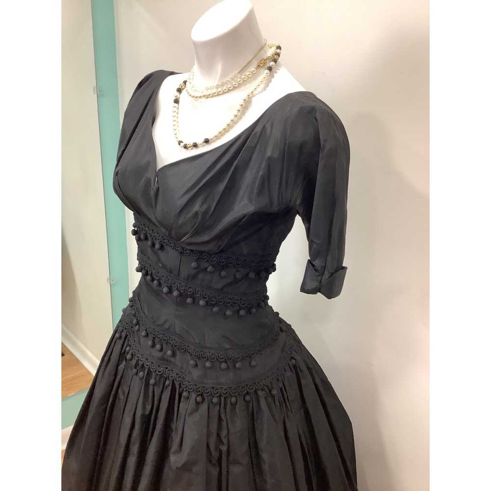 Vintage 1950s Suzy Perette Black Gown Cocktail Dr… - image 3