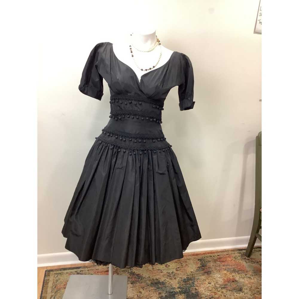 Vintage 1950s Suzy Perette Black Gown Cocktail Dr… - image 8