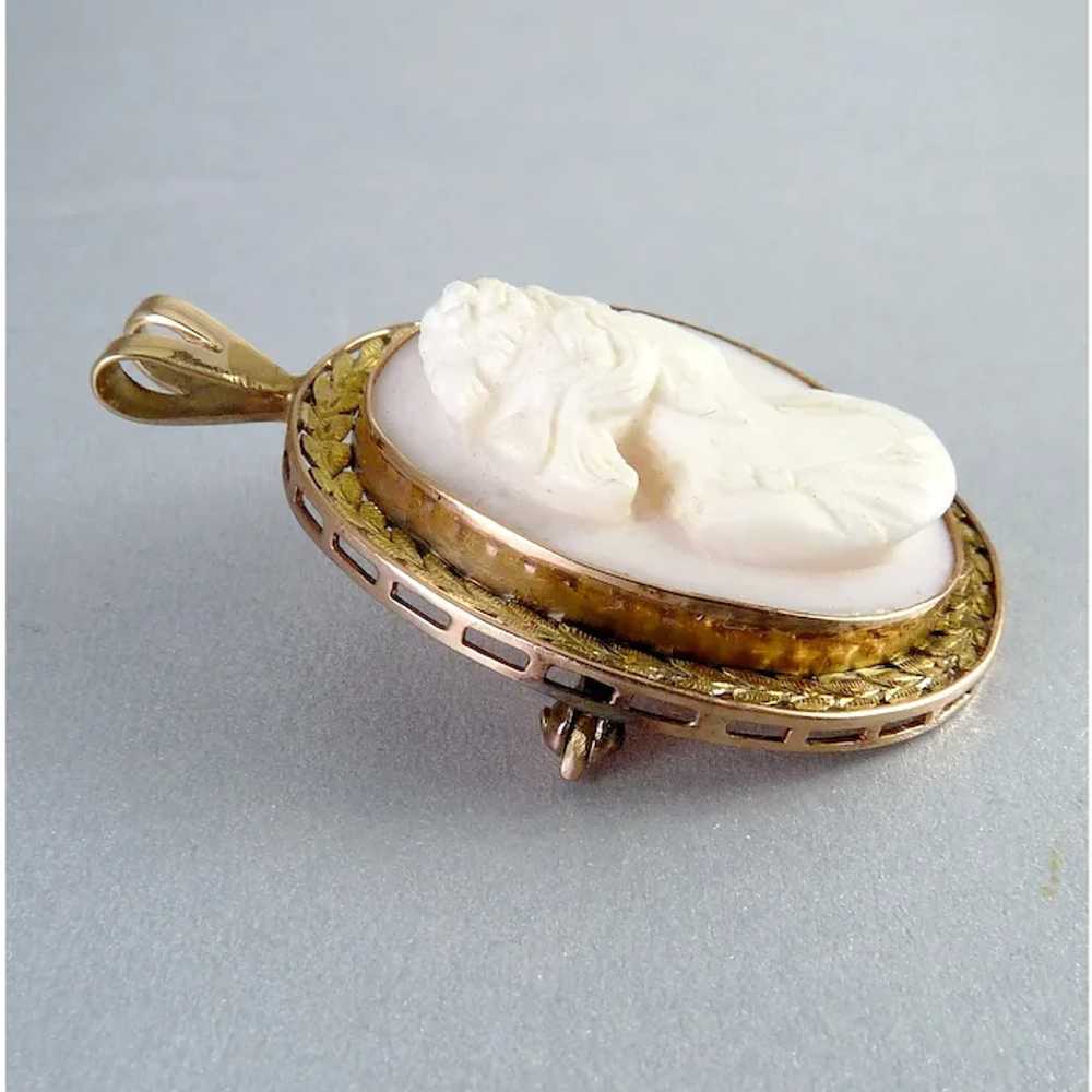 Antique 10K Rose & Yellow Gold Conch Shell Baccha… - image 4