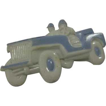 World War 2 Jeep military solider white blue early